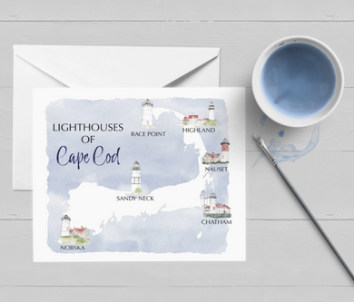 Greeting Card - Lighthouse Map