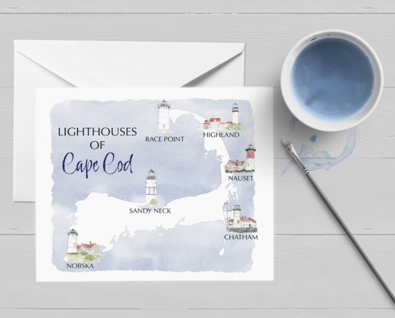 Greeting Card - Lighthouses Of Cape Cod