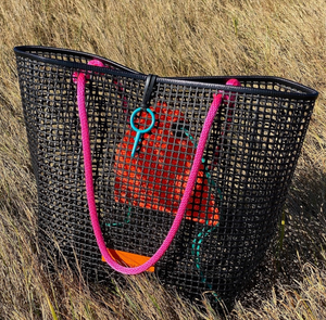 Oyster Bag - Market With Pink Handle
