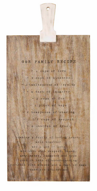 Family Receipe Board