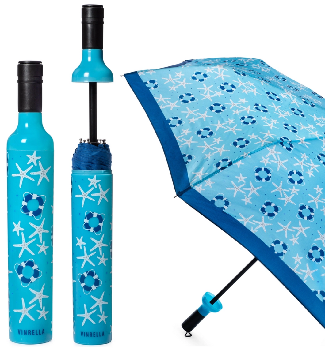 Wine Bottle Umbrella - Coastal
