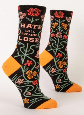 Hate Will Fucking Lose Women's Crew Sock