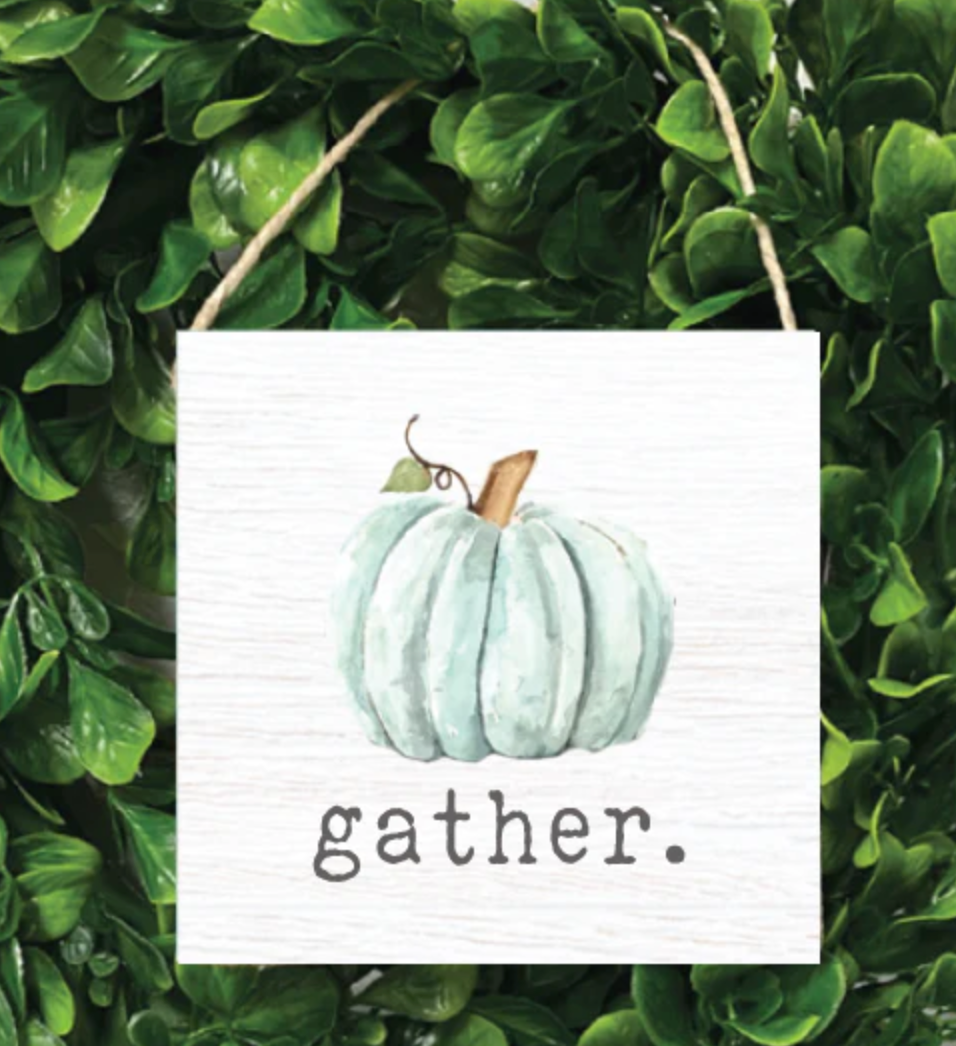 Square Twine Sign - Gather Pumpkin