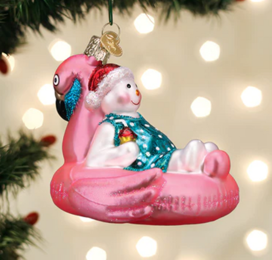 Pool Float Snowman Ornament