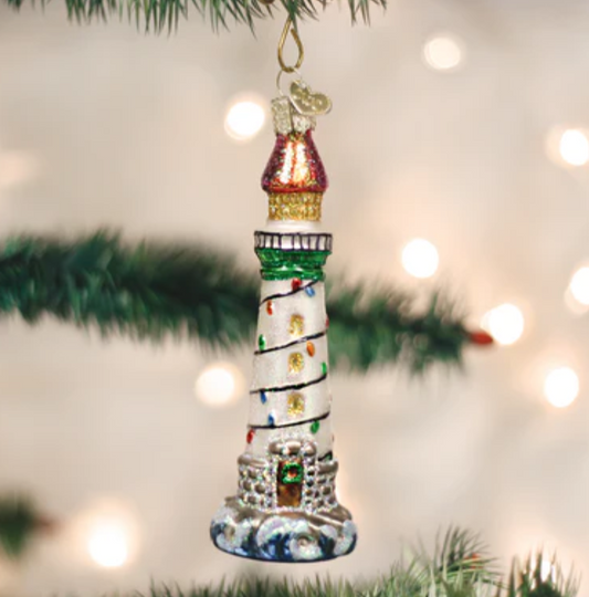 Holiday Lighthouse Ornament