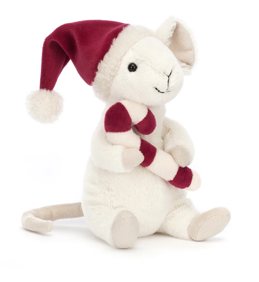 Merry Mouse Plush Toy With Candy Cane