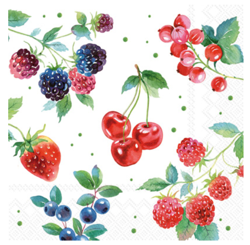 Cocktail Napkins - Red Summer Fruits