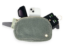 Load image into Gallery viewer, Cozy Grey Sherpa Belt Bag