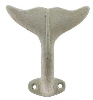 Whale Tail Wall Hook - White