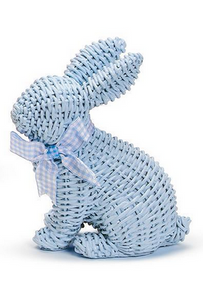 Basket Weave Bunny With Bow - Four Colors