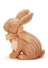 Load image into Gallery viewer, Basket Weave Bunny With Bow - Four Colors
