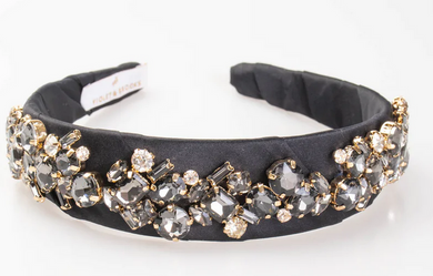 Pheobe Crystal Headband - Jet