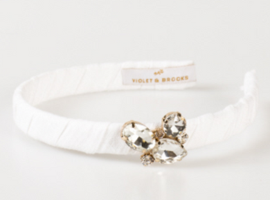 Rebecca Crystal Headband - White
