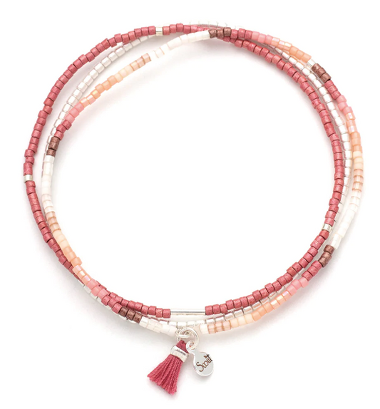 Miyuki Bracelet Trio - Blush Multi Silver