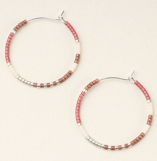 Miyuki Small Hoop - Blush Multi Silver