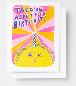 Taco Birthday Risograph Card