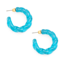 Load image into Gallery viewer, Small Textured Resin Hoop Earring