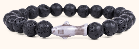 Voyage Bracelet - Shark - Lava Stone