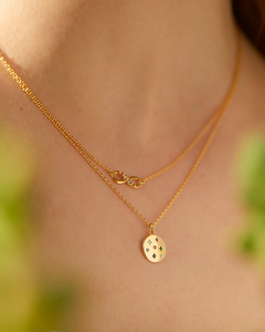 Mix CZ Coin Necklace - Gold