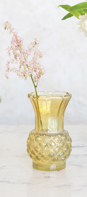 Debossed Gold Glass Vase