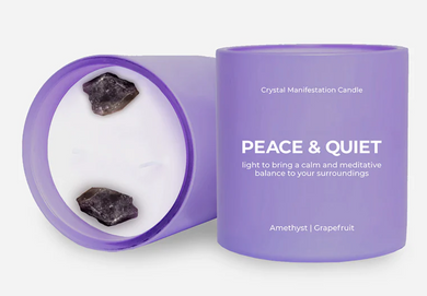 Peace & Quiet Candle - Grapefruit Scented with Amethyst