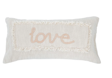 Love Lumbar Pillow With Fringe