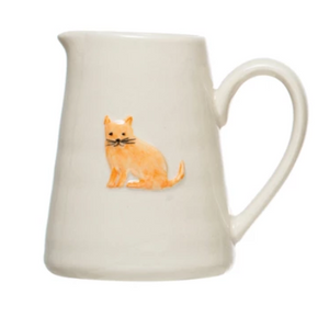 Cat or Dog Stoneware Creamer Pitcher