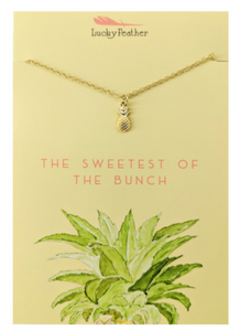 Pineapple Necklace - You're The Sweetest Of The Bunch - Gold