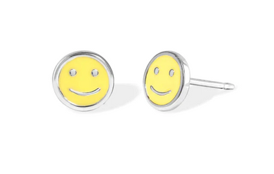 Happy Face Sterling Silver Earrings