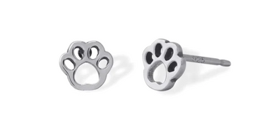 Paw Print Sterling Silver Earrings