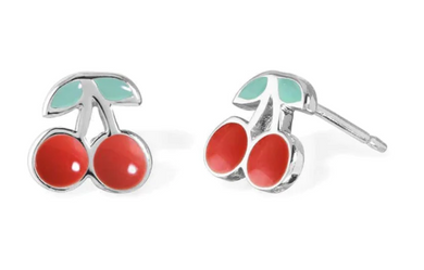 Cherry Sterling Silver Earrings