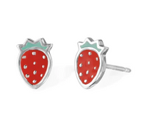 Load image into Gallery viewer, Strawberry Sterling Silver Earrings