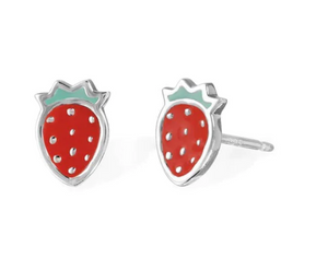 Strawberry Sterling Silver Earrings