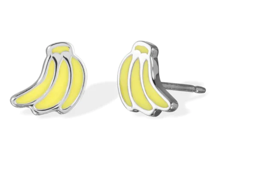 Banana Sterling Silver Earrings