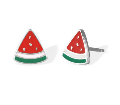 Watermelon Sterling Silver Earrings