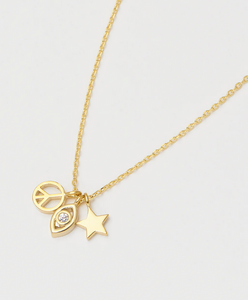 Trio Of Lucky Charms Pendant Necklace - Gold