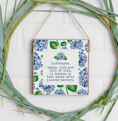 Hydrangea Definition Square Twine Sign