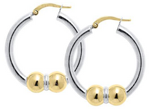 Load image into Gallery viewer, Cape Cod Double Ball Lestage® Earrings SS/14KT