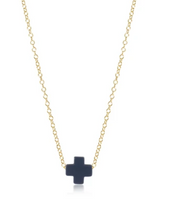 Load image into Gallery viewer, Gold Disc Cross Necklace - In Several Gemstones