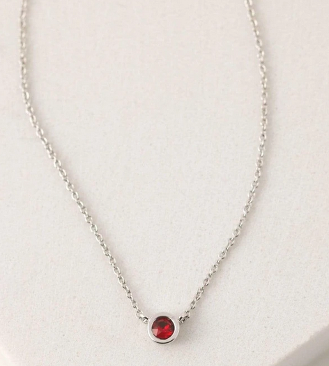 Silver Birhtstone Necklace