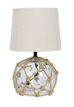 Load image into Gallery viewer, Glass Buoy Lamp With Netting Overlay - Small