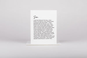 Letter to Son Card