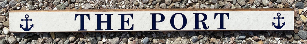The Port With Blue Anchors Skinny Barn Board