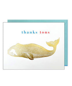 WHALE THANKS A TON BOXED THANK YOU CARDS
